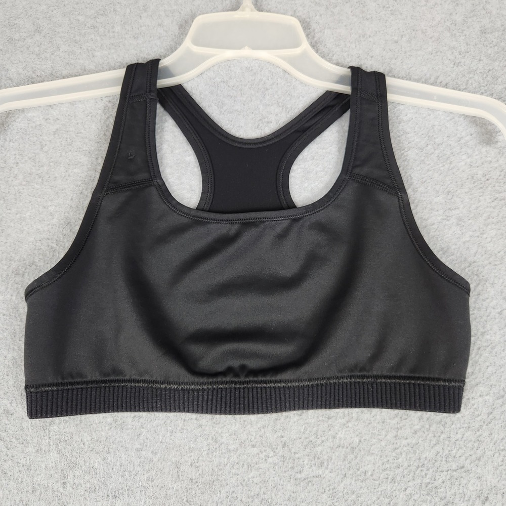 Nike Sports Bra Womens Large Black Dri-FIT Racerback Medium Support Activewear‎